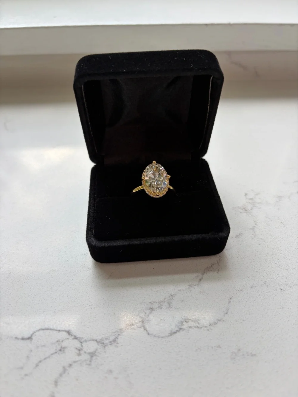 4.04 CT Oval IGI Certified Lab Diamond with Antique Setting in 14k Yellow Gold